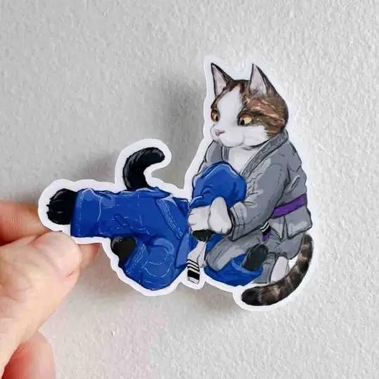 Catjitsu Technique 003 - Kimeowra Sticker, 3"