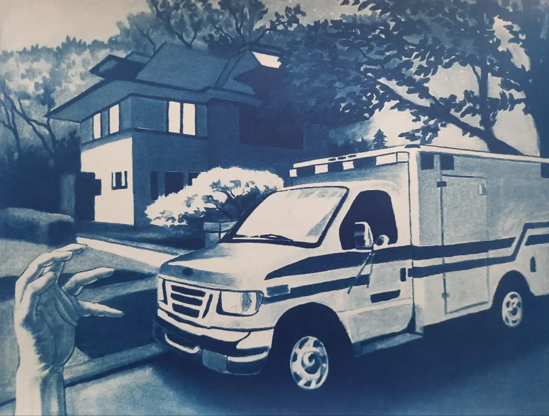 "The Emergency" Cyanotype Print