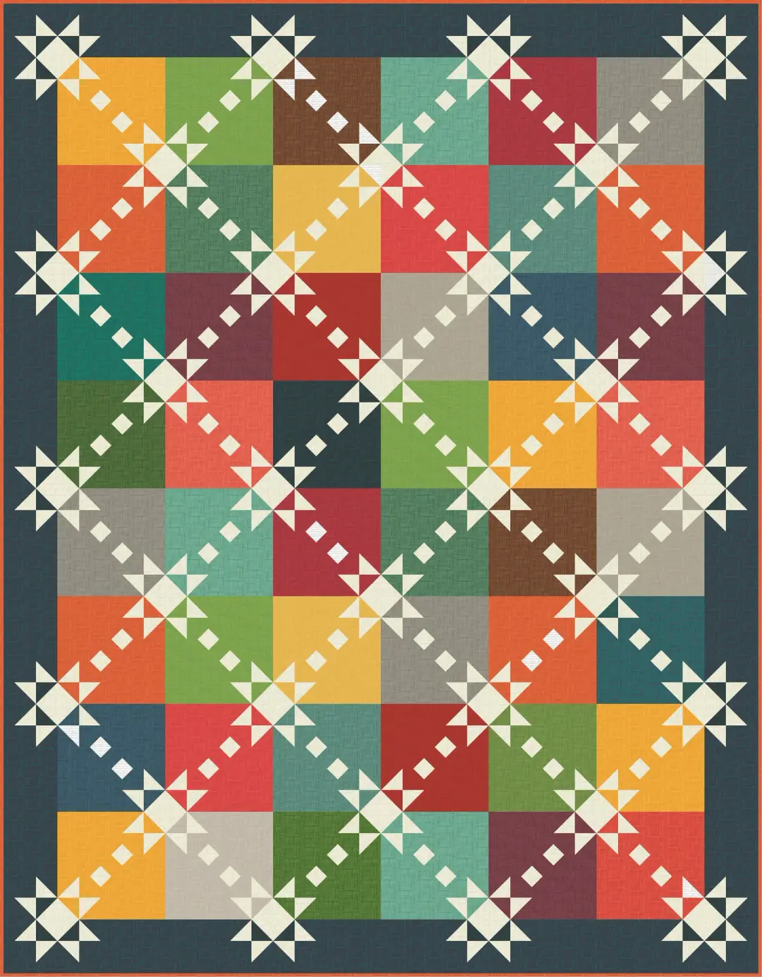 Sashiko Stars Kit in Grasscloth Cottons