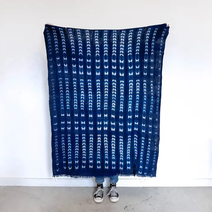 Burkina Faso Indigo Dark with Floral Motif