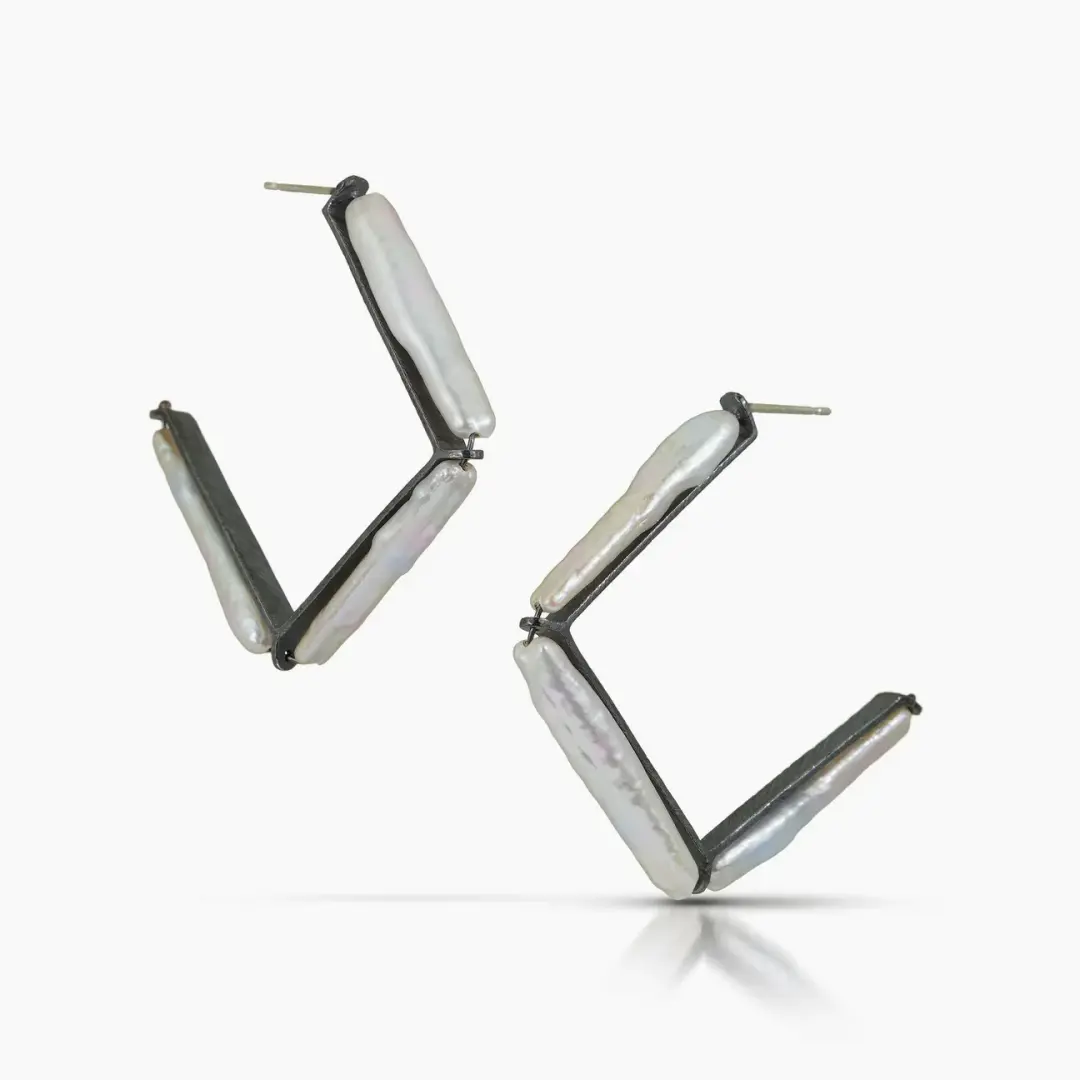 Small Angled Hoop Earrings