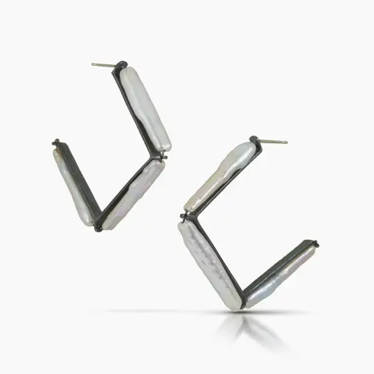 Small Angled Hoop Earrings