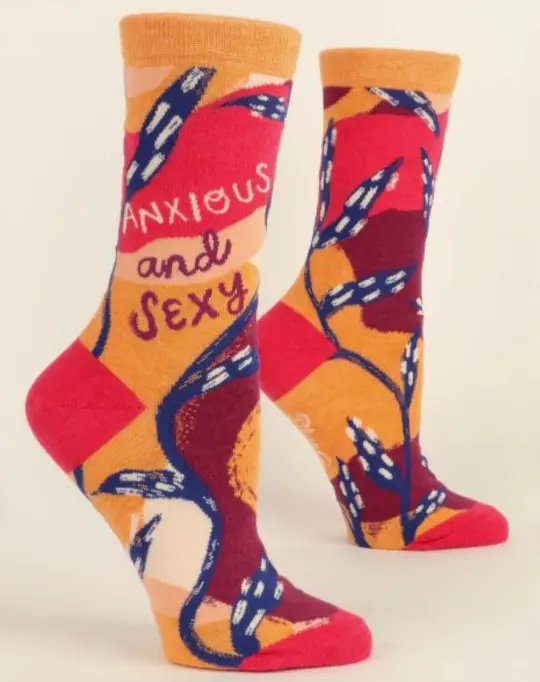 Blue Q ANXIOUS AND SEXY W-CREW SOCKS
