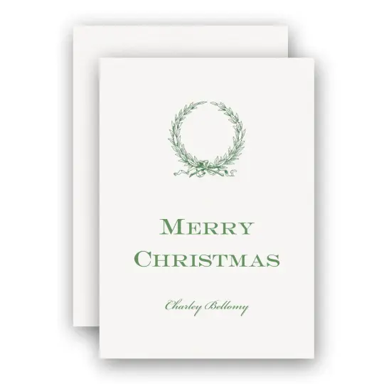 Ribbon Laurel Wreath Holiday Enclosure Card