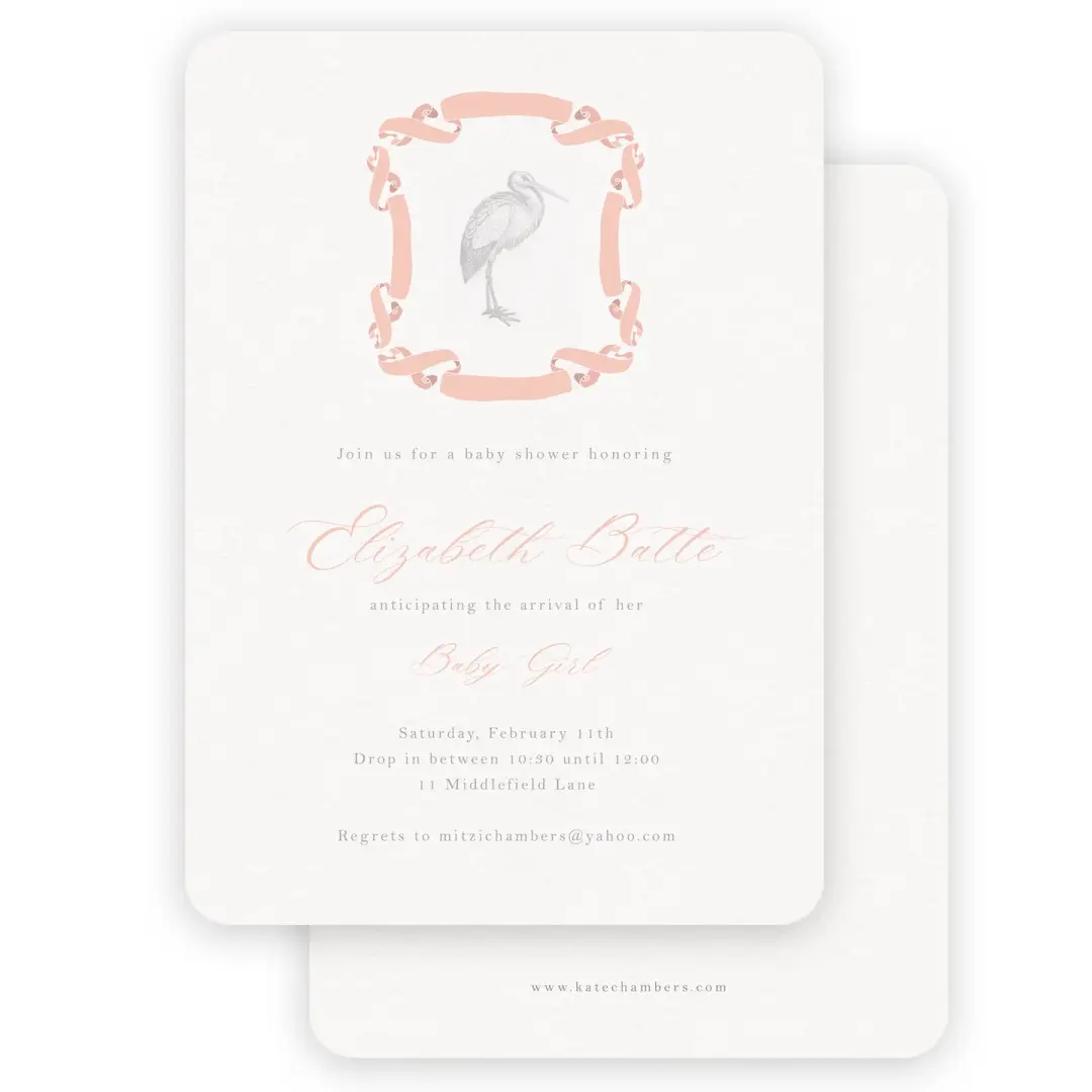 Crane Girls Baby Shower Invitation