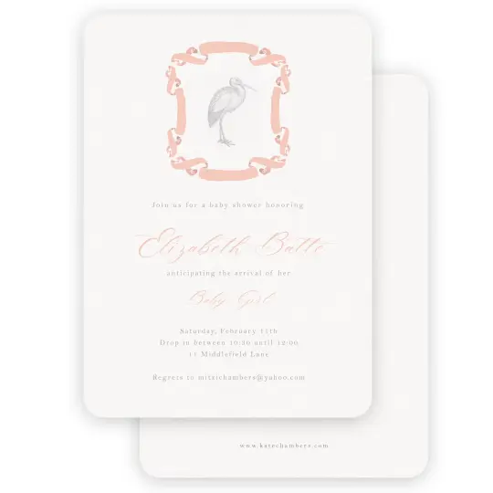 Crane Girls Baby Shower Invitation