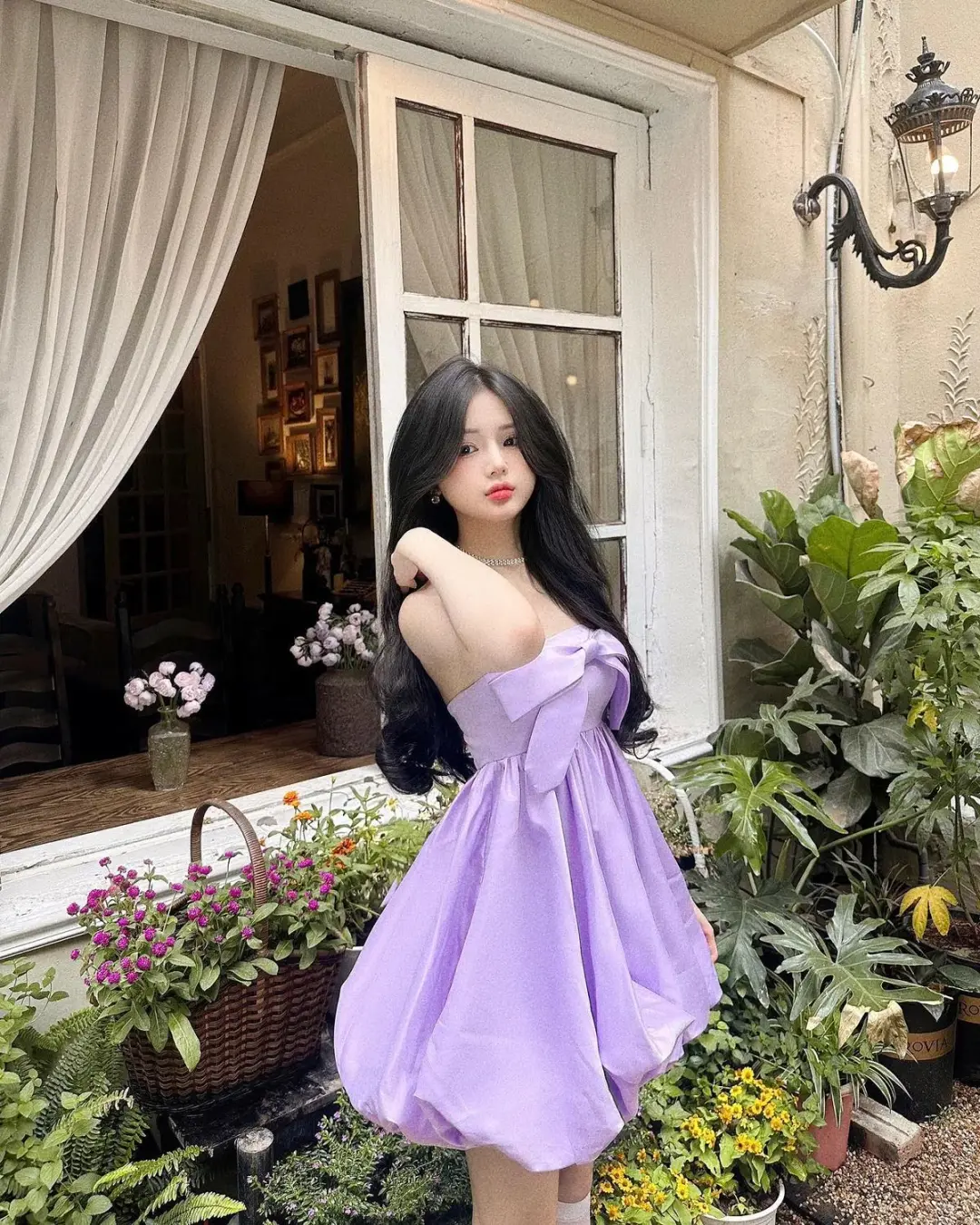 Dreamy Puffy Women's Homecoming Dress Lavender Waist Fitted Short Prom Gown Party Dress RS3403
