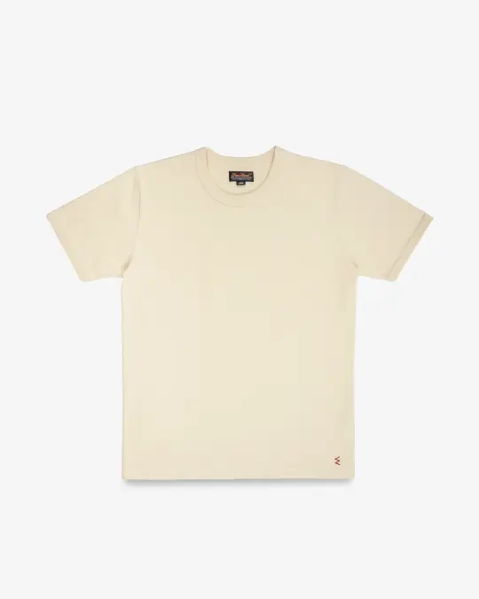 11oz Cotton Knit Crew Neck T-Shirt - Cream