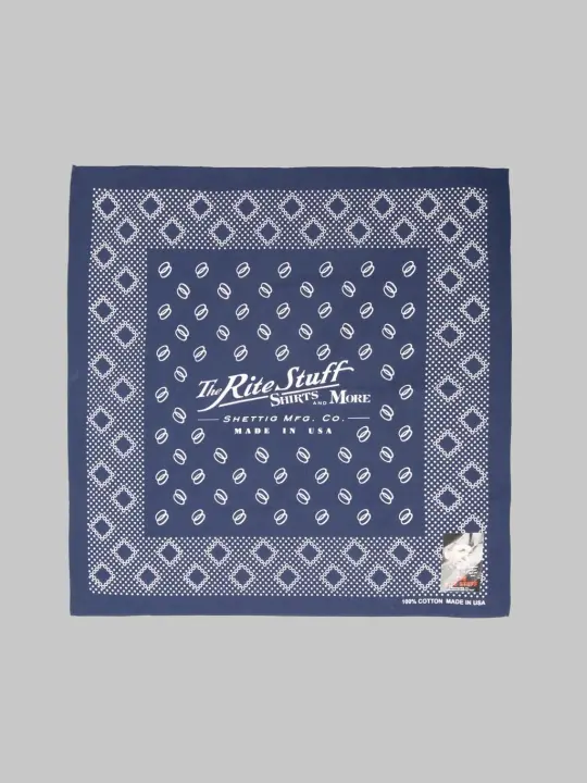 The Rite Stuff "Twin Ring 1930s Style" Selvedge Bandana Navy