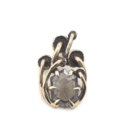 Mushroom pendant with diamond