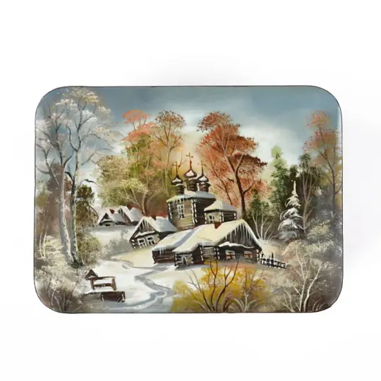 Fedoskino Winter Village Lacquer Box