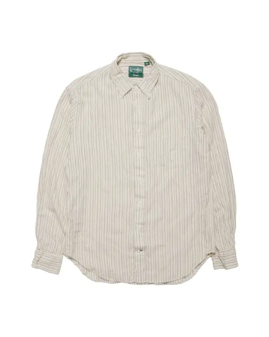Gitman Vintage Bros. Ecru Brushed Dobby Stripe Shirt