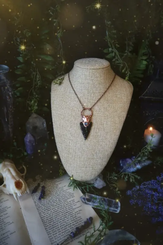 Moonlight Obsidian Arrowhead