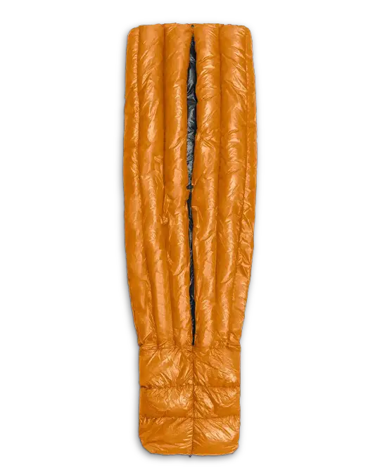 Overstock - 30F Summer Quilt - Orange Shell - Slim - Short
