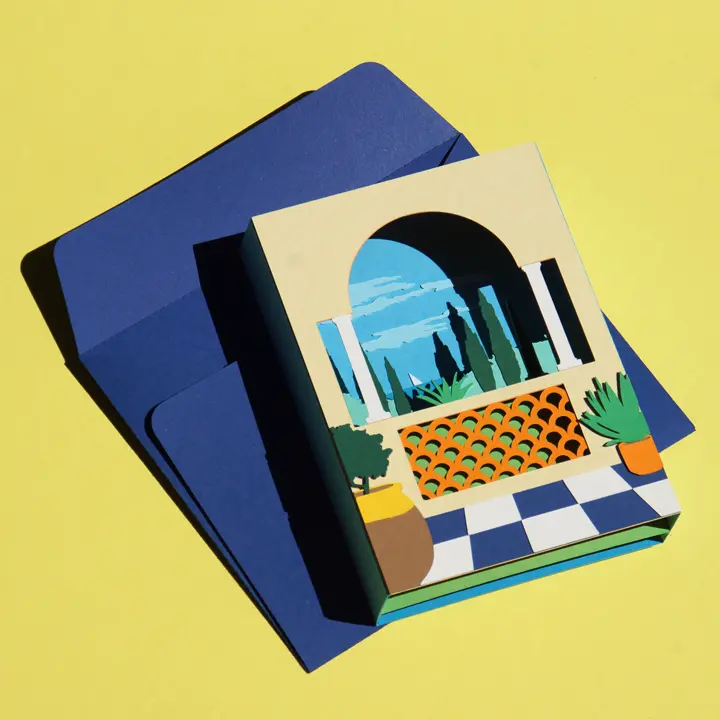 Carte pop-up Jardin en Méditerranée