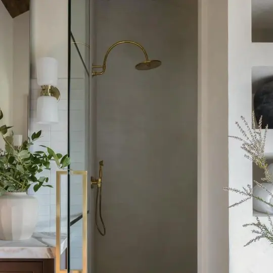 Unlacquered Brass Shower System