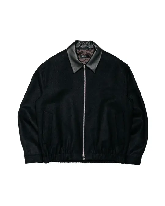 Wanze Harrington Jacket Wool Serge Black