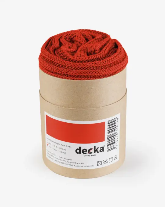 Decka Cased Heavyweight Plain Socks - Burgundy