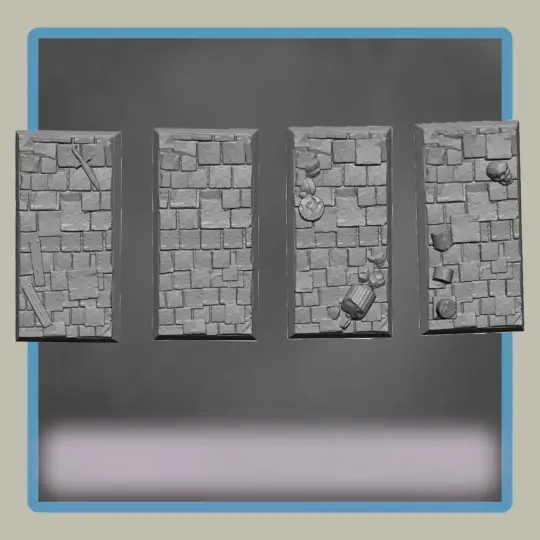 Cobblestone Rectangle Cavalry Bases 4 Pack
