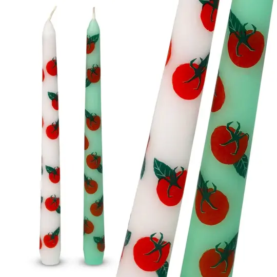 Tomato Taper Dinner Candles - 2 Pack | Summer Gifts |
