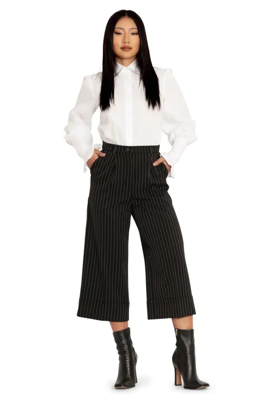 Pinstripe Wide Leg Culotte