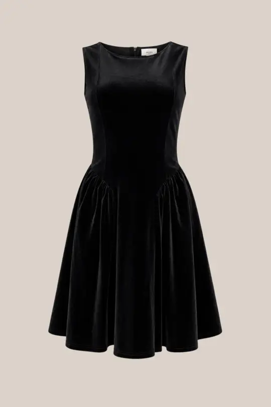 Theodora Dress in Black Velvet