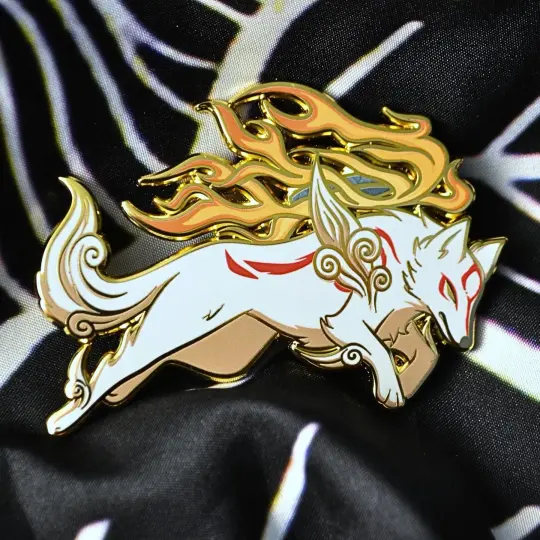 Amaterasu Hard Enamel Pin | 2.75” Okami Fanart