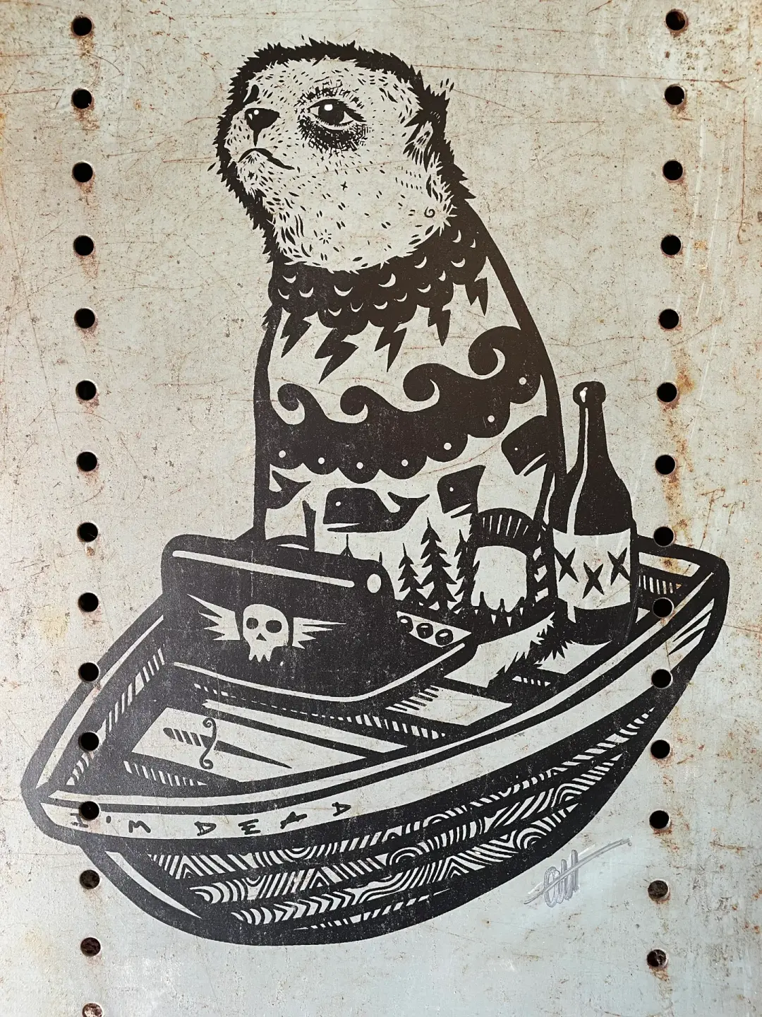 The Writer on Reclaimed Metal