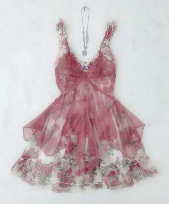 Dreamy Barbie Pink Homecoming Dress , Flowy Chiffon Floral Corset Mini Summer Dress RS1531