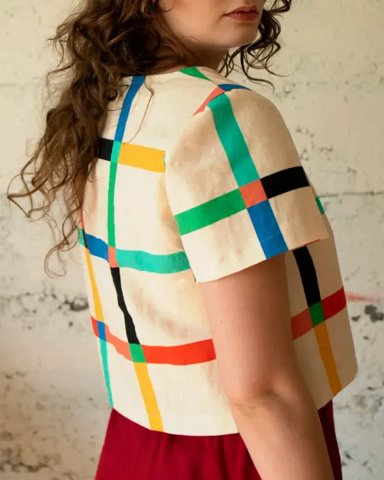 Frankie Top - Windowpane Cream