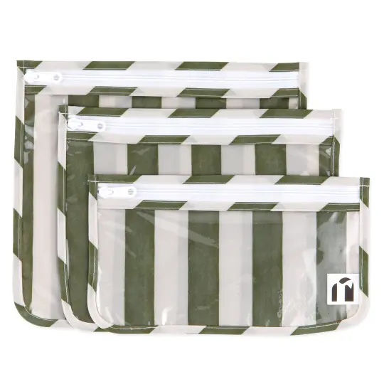 Clear Travel Bag 3 Pack: Clubhouse Stripe