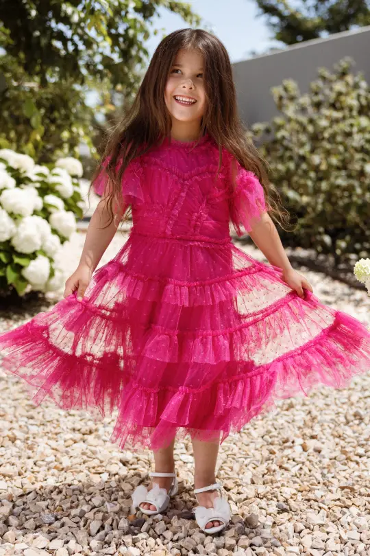 Mini Whimsical Dress in Fuchsia