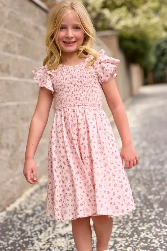 Mini Hattie Dress in Madeline Pink