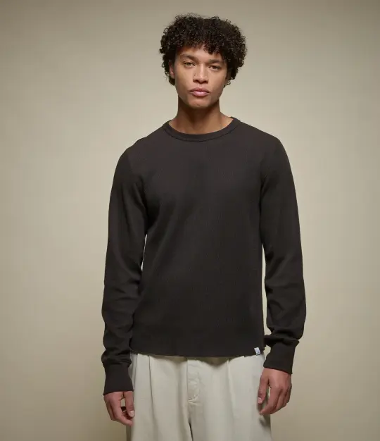 Diamond-Patterned Cotton Thermal Longsleeve