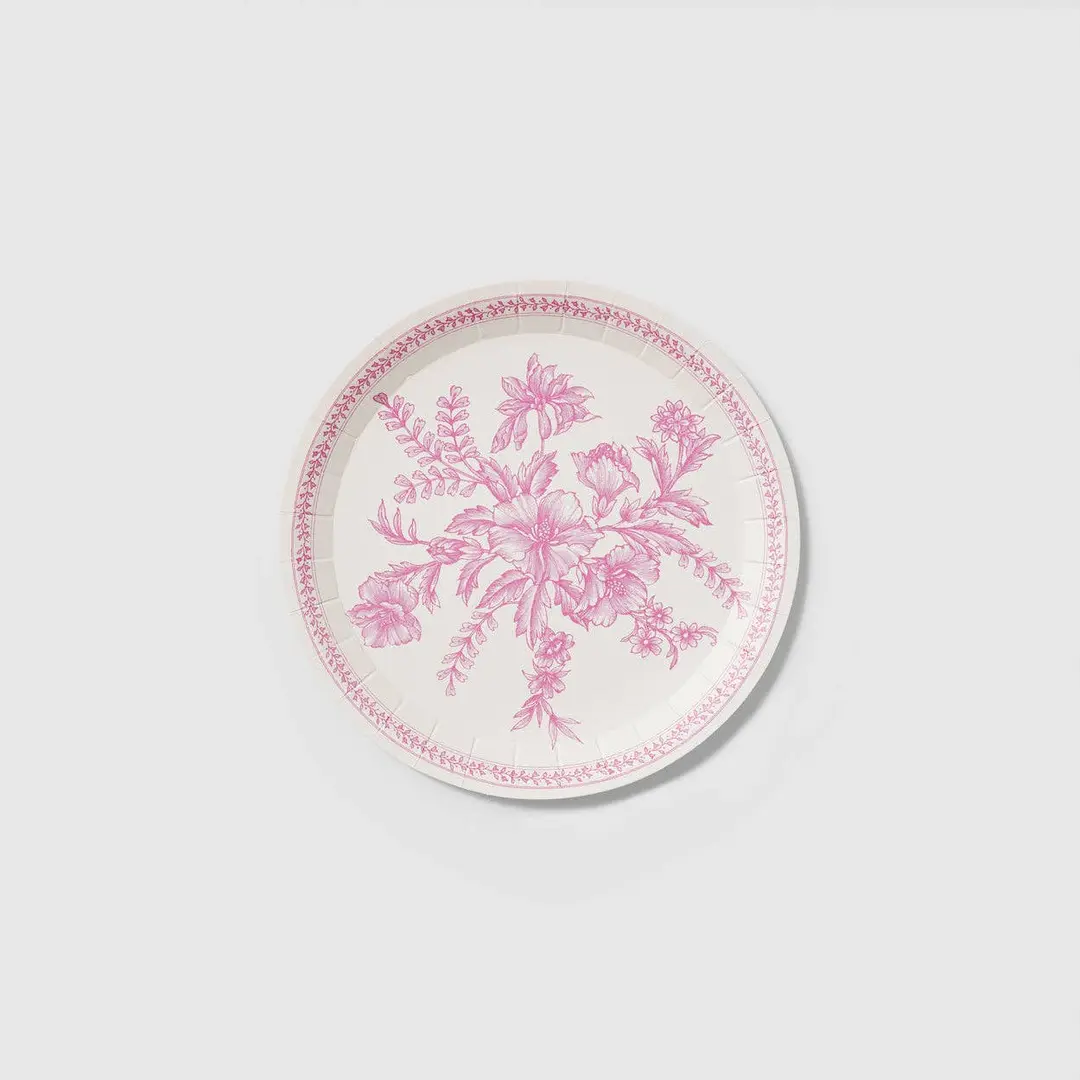 Pink Toile Small Plates (10 per pack)