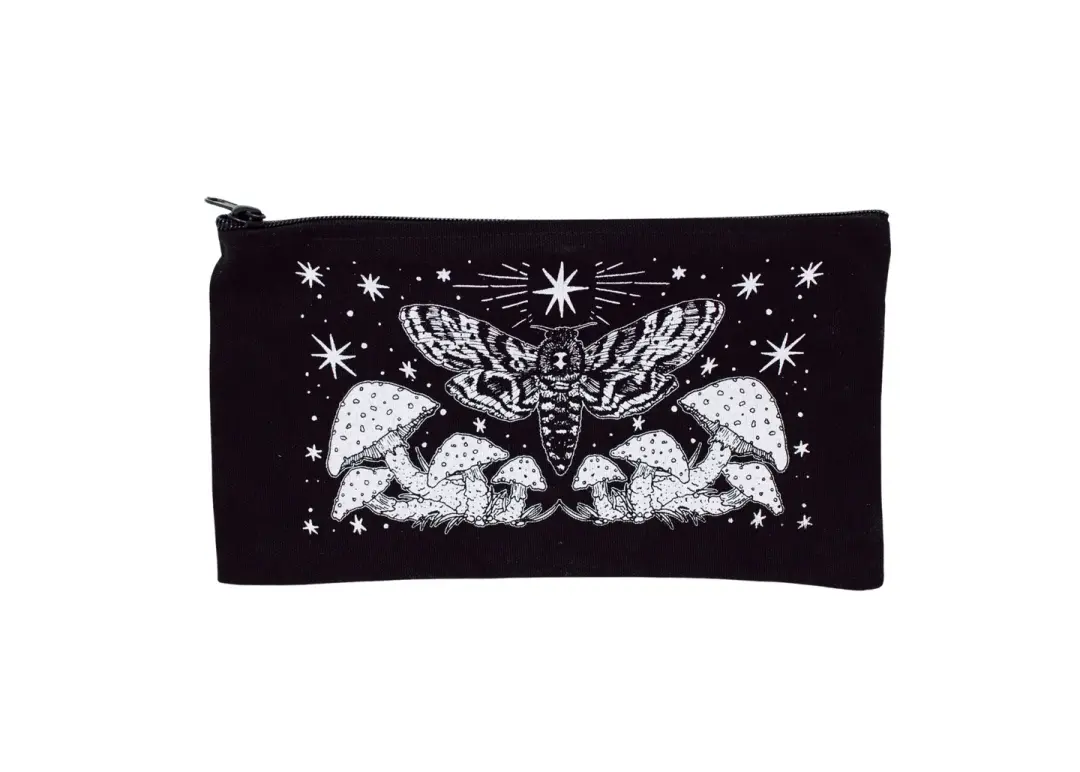 Moth and Mushrooms Pencil Pouch