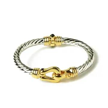 Two-tone Buckle Bangle Bracelet