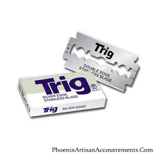 Trig Silver Edge Stainless Steel Double Edge Razor Blades - 10 Blade Pack