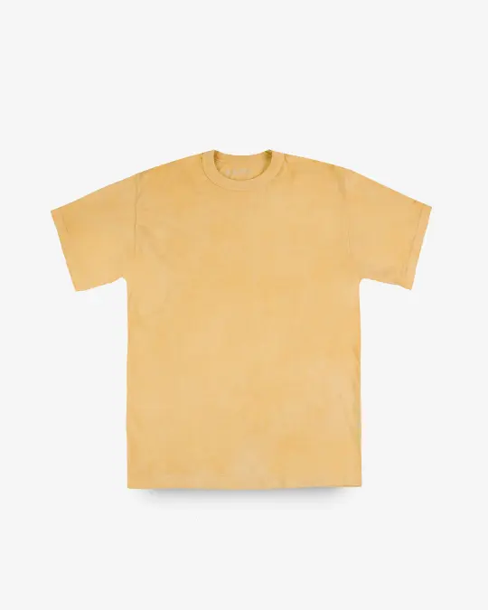 UTILITEES - 5.5oz Loopwheel Crew Neck T-Shirt - Hand Dyed Yellow