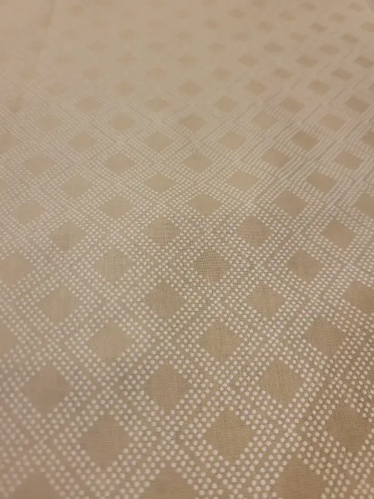 Tan Geometric White Print Cotton Fabric - By the Yard