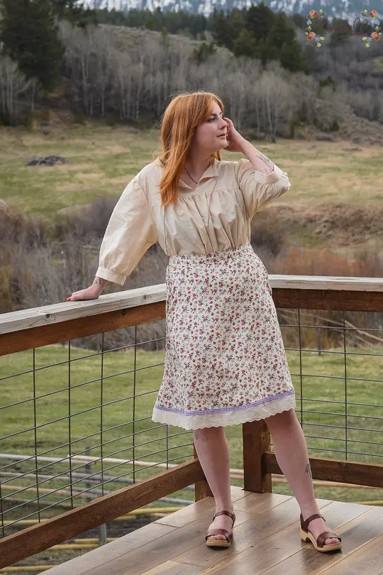 Spring Skirt in Floral-Large & XL