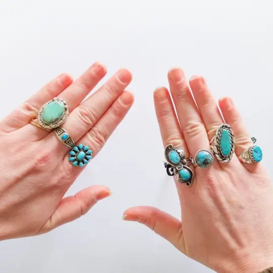 Native American Turquoise Ring (Sizes 8-9)