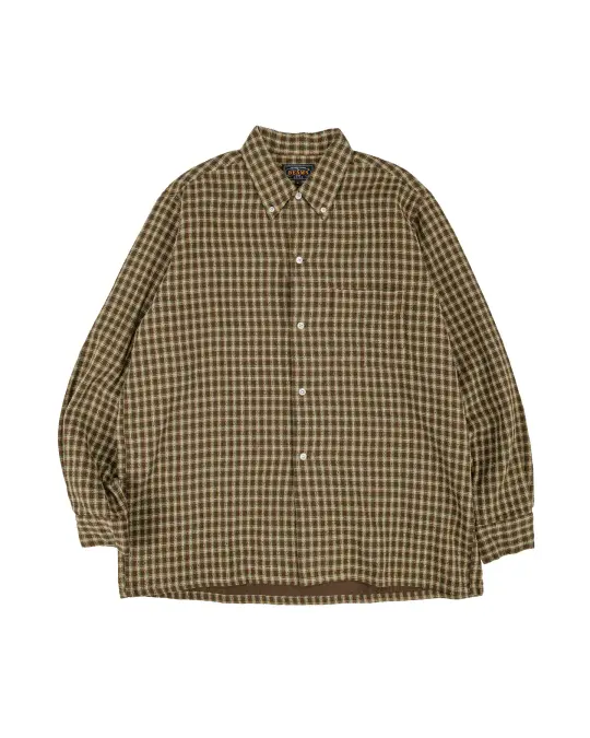 Beams Plus Open B.D. Panama Plaid Double Face Brown