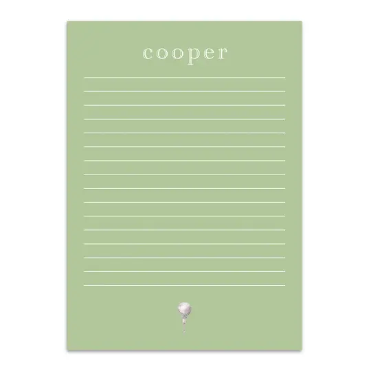 Boy's Golf Tee Lined Custom Notepad