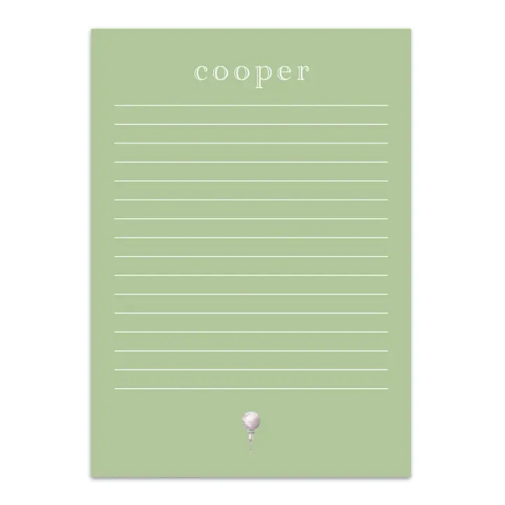 Boy's Golf Tee Lined Custom Notepad