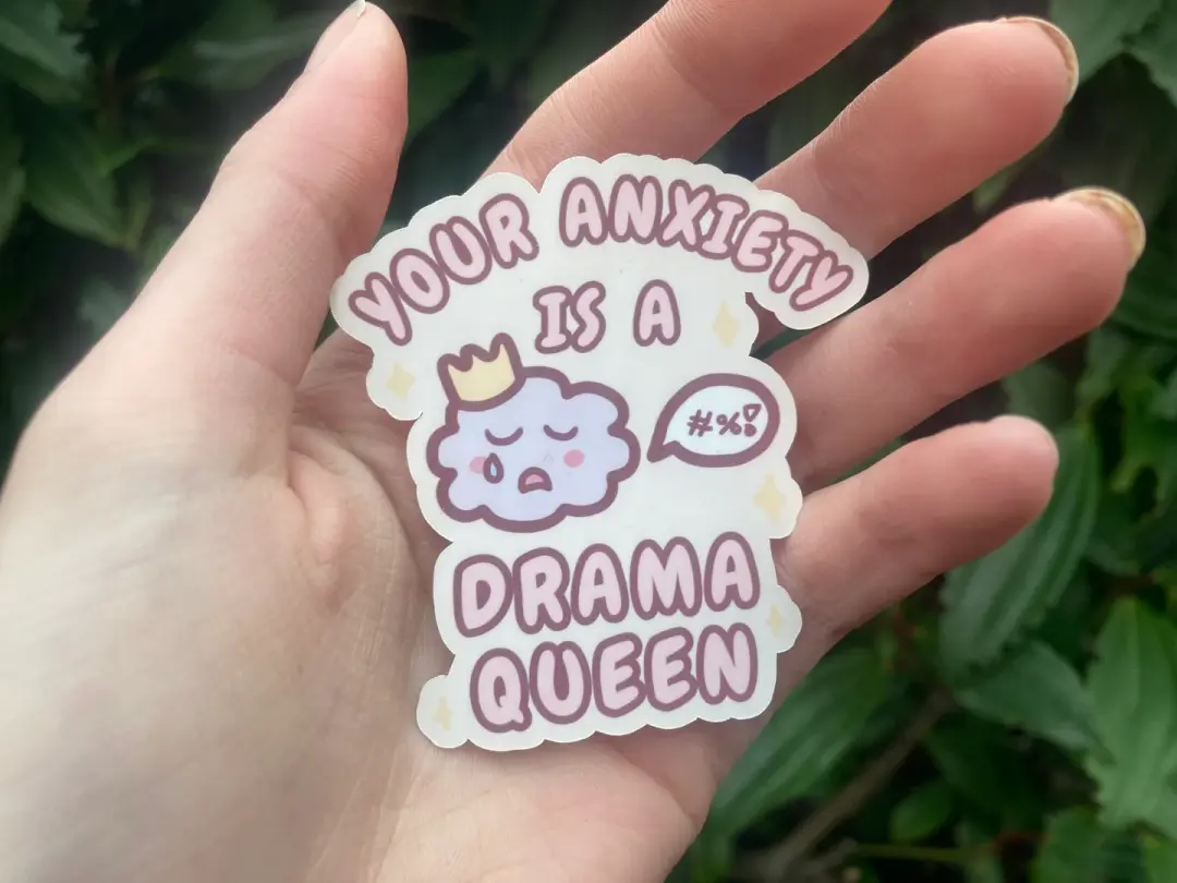 Funny anxiety sticker