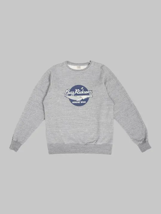 Buzz Rickson's BR69507 Freedom Sleeve Sweatshirt Heather Grey