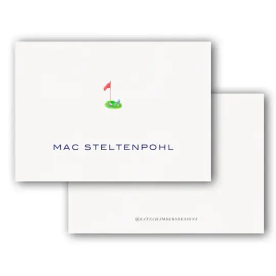 Watercolor Golf Flag Simple Enclosure Card