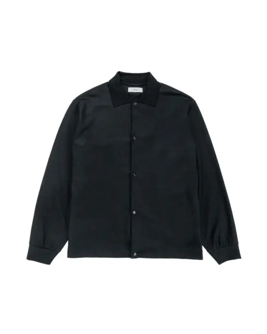 marka Shirt Cardigan Super 140s Wool Knit Black