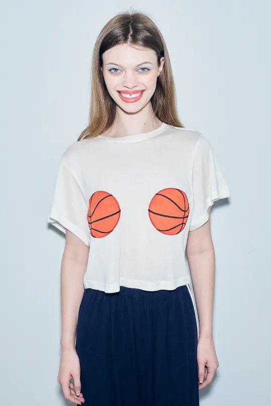 Basketball Boobs Wool Blend Tommy Tee